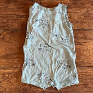 Carter's Light Blue Shark Print One-Piece Bodysuit